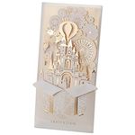 JOFANZA 20 Pieces Laser Cut Wedding Invitations Cards 3D Fairy Gold Gilding Bride and Groom in Castle Invitation for Engagement Bridal Shower Anniversary Marriage Mr Mrs Invites (Set of 20pcs)