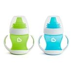 Munchkin Gentle Transition Baby Cup, Babies & Toddlers Sippy Cups with Handles & Lids, BPA Free Non Spill Cup, Dishwasher Safe, Leakproof Silicone Childrens Cups for 4+ Months - 4oz/118ml, 2 Pack