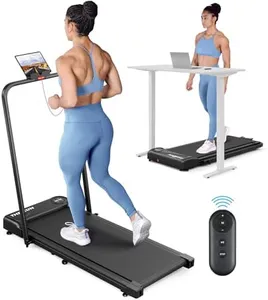 THERUN Walking Pad Treadmill, 2.5 HP Under Desk Treadmill, 2 in 1 Foldable Treadmill for Home, Walking Pad with Handle Bar, 15" Widened Running Belt, Treadmill with Remote Control & LED Touch Screen