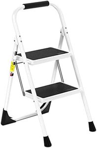 EFFIELER Step Ladder,2 Step Stool Ergonomic Folding Step Stool with Wide Anti-Slip Pedal 430 lbs Sturdy Step Stool for Adults Multi-Use for Household, Kitchen，Office Step Ladder Stool (White)