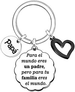 Angelra Regalo del Día del Padre Llavero Papá de Hombre Colgante Grabado Regalo Familiar Para el Mundo Eres un Padre, Pero Para tu Familia Eres el Mundo (Para)