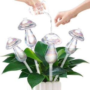 Vodhord Plant Watering Globes 4 Pack, Self Watering Planter Insert, Mushroom Self Watering Globes for Indoor & Outdoor Plants, Top-Fill Watering, Watering Bulbs Made from Hand-Blown Durable Glass