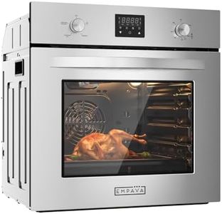 Empava Single Gas Wall Oven with 5 Cooking Funcitons, 24 inch Built-in Wall Convection Natural Gas Oven with Mechanical Control Knobs, Digital Display Panel, Stainless Steel