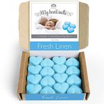 Fresh Linen Wax Melts: 16 pcs x 5g Heart Shaped Scented Wax Melts, Vegan & Pet Friendly, Cruelty & Plastic Free, Handmade in UK, Candle Alternative