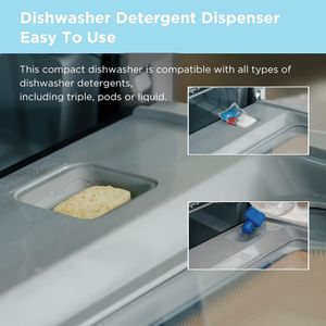 COMFEE Tabletop Dishwasher – Compact White Countertop Dishwasher