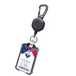 HASTHIP® Retractable Keychain with ID Card Holder Retractable Badge Holder, Heavy Duty Carabiner Keychain with 31.5" Retractable Metal Reel Multitool Carabiner Anti-Lost Key Chain Holder