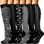 Copper Compression Socks Women & Men(6 Pairs) - Best for Running,Sports,Hiking,Flight Travel,Pregnancy