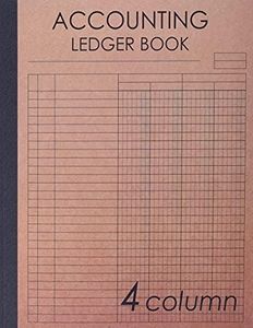 Accounting Ledger Book 4 Column: 120 pages , 8.5 x 11 inches ( large size ) , Brown craft paper style cover : Simple / General Accounting Ledger Book for Bookkeeping