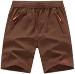 TBMPOY Men's 7" / 9" Running Hiking Shorts Quick Dry Athletic Gym Outdoor Sports Short 3 Zipper Pockets, A22-brown, XX-Large