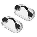 LANMOK 2pcs Magnetic Eyeglass Holder Stainless Steel Magnetic Glasses Holders ID Badge Holder Eyewear Hook Attaches to All Clothing (Black)