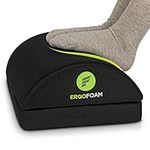 ErgoFoam Adjustable Desk Foot Rest for Added Height (Mesh) - Large Premium Under Desk Footrest | Pet-Friendly Foot Rest Under Desk for Lumbar, Back, Knee Pain | Foot Stool Rocker (Black)