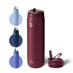 BOTTLE BOTTLE Insulated Water Bottle 950ml(32oz) with Straw and Lid for Sports and Gym Stainless Steel Metal Drink Thermos Flask for Hot Water with Handle (red)