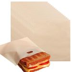 DAKFOOK 16 Pcs Large Toaster Bags, 19 x 17cm Reusable Nonstick Sandwich Bags, Heat-Resistant Teflon Toaster Pouches for Grilled Sandwiches, Paninis, Snack, Cheese