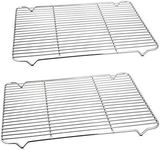 Baking Rack Cooking Rack Set of 2, P&P CHEF Stainless Steel Wire Cooling Drying Roasting Rack, Fits Half Sheet Cookie Pans, Rectangle 16.6''x11.6''x 0.75'', Commercial Quality, Oven & Dishwasher Safe