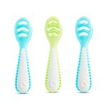 Munchkin Gentle Dip Multistage First Spoons| Weaning Spoons for Babies 4+ Months | Ideal for Baby-Led Weaning | Ergonomic Design | BPA-Free | Blue & Green | 3 Pack