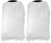 Skeleteen Boot Cuff Leg Warmers - Fluffy White Faux Fur Boots Warmer Cuffs For Women And Girls