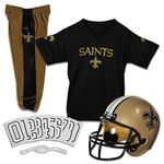 Franklin Sports New Orleans Saints Kids Football Uniform Set - NFL Youth Football Costume for Boys & Girls - Set Includes Helmet, Jersey & Pants - Medium