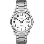 TIMEX Men's Tw2P81300 Easy Reader Silver-Tone Stainless Steel Expansion Band Analog Watch