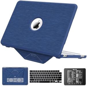KAIJIAbox for MacBook Neo Case 13 inch 2026 Model A3404 (A18 Pro Chip), Heavy Duty Rugged Drop Protection Anti-Crack Anti-Scratch Woven Fabric Hard Shell with Stand, Keyboard Cover, Mouse Pad, Navy