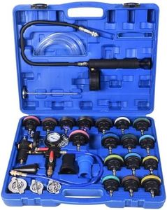 DHA 28pc Cooling System Radiator Pressure Tester Kit, Radiator Coolant Pressure Test Car Water Leak Tank Detector Tester, Universal Cooling System Vacuum Tester and Refiller Tool Kit