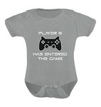 TeeStars - Player 3 Has Entered The Game - Gift Third Child Gamer Baby Bodysuit Newborn Gray