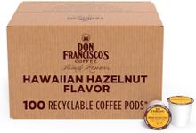 Don Francisco's Hawaiian Hazelnut Flavored Medium Roast Coffee Pods - 100 Count - Recyclable Single-Serve Coffee Pods, Compatible with your K- Cup Keurig Coffee Maker