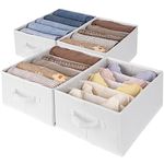 GRANNY SAYS Wardrobe Organizers, Pack of 4 Drawer Organizer Clothes, Collapsible Closet Organizers and Storage, White Jeans Organizer for Closet, Cloth Organizers and Storage for Organizing Pants