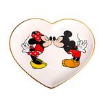 Disney Mickey and Minnie Mouse Ceramic Heart Trinket Tray Jewelry Dish Ring Holder