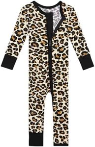 Posh Peanut Convertible Baby Sleepers - Footless Baby Pajamas with 2 Way Zipper for Easy Diaper Changes (0-3 Months) Lana Leopard
