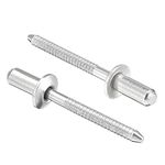 uxcell Blind Rivets, 304 Stainless Steel Pull Rivets Core Decoration Rivets 4.8mm Diameter 11mm Grip Length Silver Tone, 100pcs