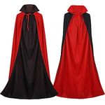 Halloween Vampire Cloak, Reversible Black and Red Vampire Cape Halloween Vampire Costume Masquerade Cape Adult