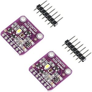 JESSINIE 2Pcs TCS34725 Color Recognition Sensor Module RGB Color Detector Sensor Module Board Supports Bright Light Detecter GY-TCS34725 for Arduino