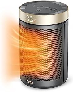 Dreo Space Heaters for Indoor Use, Portable Heater with Thermostat, 1-12H Timer, Eco Mode and Fan Mode, 1500W PTC Ceramic Fast Safety Heat for Office Bedroom Home, Gold and Black, Without Remote