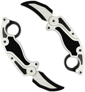 Fidget Claw Toy with Soft Silicone Blade, Plastic Karambit Practice Toy for Finger Spinning, 3D Printed Style Folding Pocket Spinner for Teens and Adults (Black)