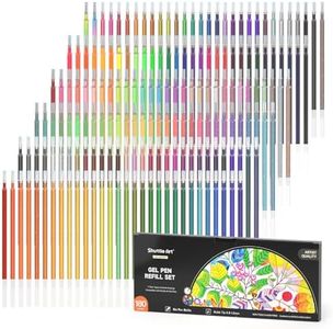 Shuttle Art Gel Pen Refills, 180 Colors (No Duplicates) Gel Pen Refills, 7 Color Types for Kids Adults Coloring Books Drawing Doodling Crafts Scrapbooking Journaling