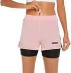 MOVEUP Womens 2 in 1 Running Shorts