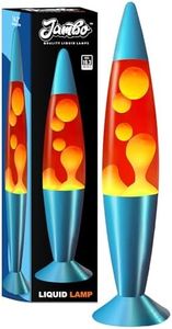 JAMBO 16" Inch Beautiful Liquid Motion Lamp with Wax | Extra Tall, Entertaining for Adults, Teens and Kids (Blue Base, Red Liquid, Orange Wax, 16")