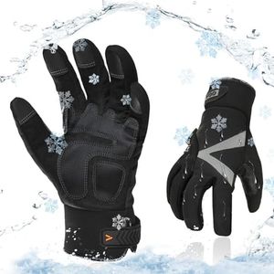 Vgo... Guantes Invierno Hombre Impermeable -20 ℃, Touchscreen Guantes de Trabajo Frio Extremo para Carpintería Almacén Jardineria Scooter Montaña, 1 par