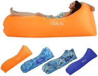 PUFFIN TRIP Inflatable Lounger Ergonomic Air Sofa Couch, Portable Beach & Camping Chair, Water Proof Couch for Picnics Hiking Outdoor Music Festivals, Lightweight and Easy Setup Orange