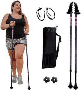 York Nordic Big and Tall Motivator Walking Poles for Balance and Rehab - 2 Pieces - Strong Push Button Locks, Detachable Rubber Feet, Travel Bag - for Heights 4' up to 7' feet and Weights up to 500lbs