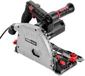 VEVOR Track Saw, 6-1/2-Inch, Plunge-Cut Circular Saw Kit, Tracksaw with 50-Tooth Carbide-Tipped Blade, 0-45° Angle Adjustment, 2.24 in Cutting Depth, for Wood, Plastic, Metal, Guide Rail Not Included