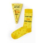 Urban Eccentric - Novelty Crew Length Cheese Themed Socks in Yellow | Mens & Womens Socks (6-11, Being Cheesy)