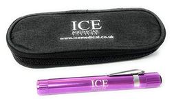 ICE Medical New LED Nurses Penlight/Pentorch Pocket Torch Light Reusable with Pocket Clip for Pupil Exam Doctor Paramedic (Purple, 1 x with Case)