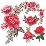 Healifty Embroidered Patches Rose Flower Sew On Patches Iron on Patches Appliques for Clothes Jackets Hats Backpacks Jeans