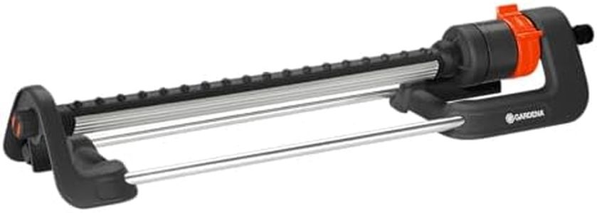 Gardena Aqua L Rectangular oscillating Sprinkler: Lawn Sprinkler for Watering Areas of 120–280 m², Range 8–16 m, Spread max. 16 m, Built-in Metal Filter (18704-20)