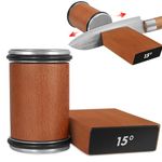 UK's Rolling Knife Sharpener Stone Tumbler Knife Sharpener Rolling Knife Sharpener Tool for Kitchen Knives& Knife Sharpener Kit Offers 15 & 20 Degree Sharpening（Brown）