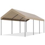 JAMFLY Carport 10 x 20 ft Heavy Duty Carport Car Canopy with Powder-Coated Steel Frame, Portable Garage for Car, Boat, Shelter Party Tent with 180g PE Tarp for Wedding, Garden