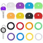 Key Cover Ring, 50 Pcs Silicone Key Cover, Key Caps Covers for House Key, Office Keys, Keys Organization (8 Colors)