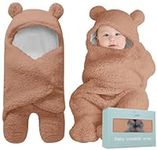 BlueMello Baby Swaddle Blanket | Ultra-Soft Plush Essential for Infants 0-6 Months | Receiving Swaddling Wrap Brown | Ideal Newborn Registry and Toddler Boy Accessories | Perfect Baby Girl Shower Gift