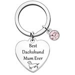 JETTOP Dachshund Mum Gifts for Woman Keyring - Dachshund Lover Gifts for Best Friend Birthday Christmas Best Dachshund Mum Ever